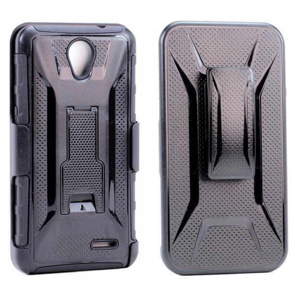 Wholesale ZTE Prestige N9132 Armor Holster Combo Belt Clip Case (Black)